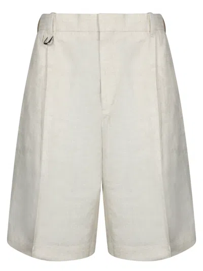 Jacquemus Beige Bermuda Shorts With Front Zip