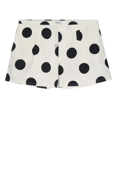 Jacquemus Le Short Mini Print Dot Logo Off-white In Black