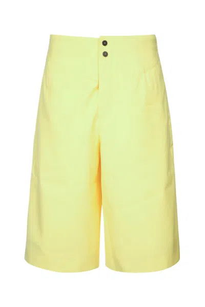 Jacquemus Harvest Short High Waist Knee Length In Yellow