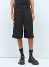 Jacquemus Men's Pleated Square Paneled Shorts In Black