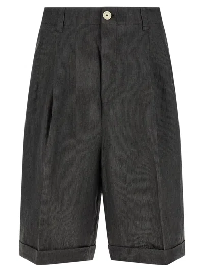 Jacquemus Men Grey Le Short Pastro Bermuda Shorts In Black
