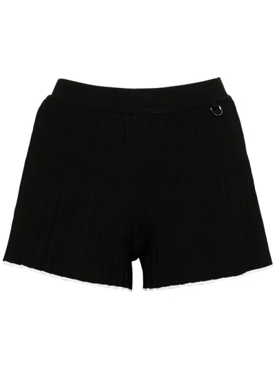 Jacquemus Pleated Knit Shorts In Black