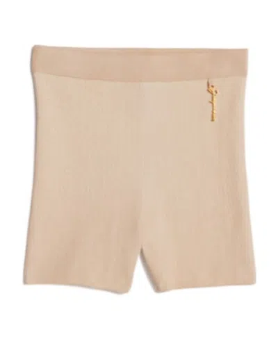 Jacquemus Le Short Pralu Knitted Shorts In Nude