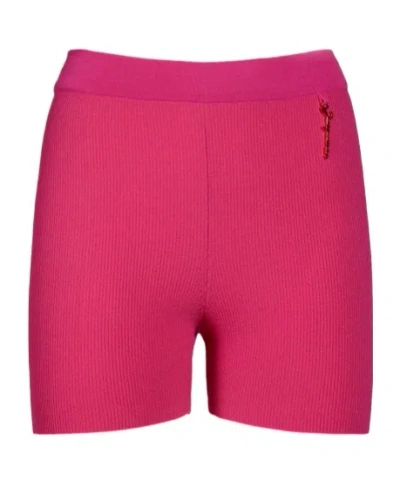 Jacquemus Le Short Pralu Logo Mini Shorts In Pink