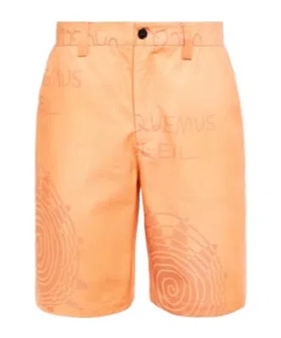 Jacquemus Tecido Bedruckte Shorts Aus Baumwolle In Orange
