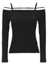 Jacquemus 'sierra' Black Long-sleeve Top With Logo Detail In Black