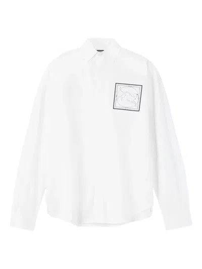 Jacquemus Le Simon ml Graphic Print-pocket Shirt In White
