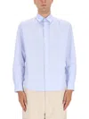 Jacquemus Long Sleeve Button-down Shirt With Curved Hem In Purple