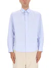 Jacquemus Long Sleeve Button-down Shirt With Curved Hem In Purple
