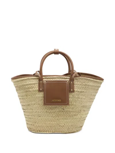 Jacquemus Le Panier Soli Rafia Basket Bag In Brown