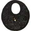 Jacquemus Le Rond Spiaggia Shoulder Bag In Raffia In Black