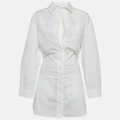 Pre-owned Jacquemus Le Splash White Layered Cotton Shirt Dress S