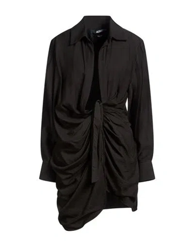Jacquemus Woman Mini Dress Black Size 4 Viscose, Polyamide