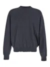 Jacquemus Dark Grey Crewneck Embroidered Sweater In Gray