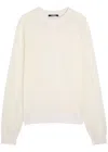 Jacquemus Le Sweater Brode Logo-embroidered Fine-knit Jumper In White