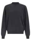 Jacquemus Dark Grey Crewneck Embroidered Sweater In Gray