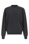 Jacquemus Dark Grey Crewneck Embroidered Sweater In Gray