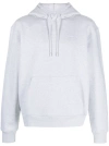 Jacquemus Organic Cotton Embroidered Hooded Sweatshirt In Grey