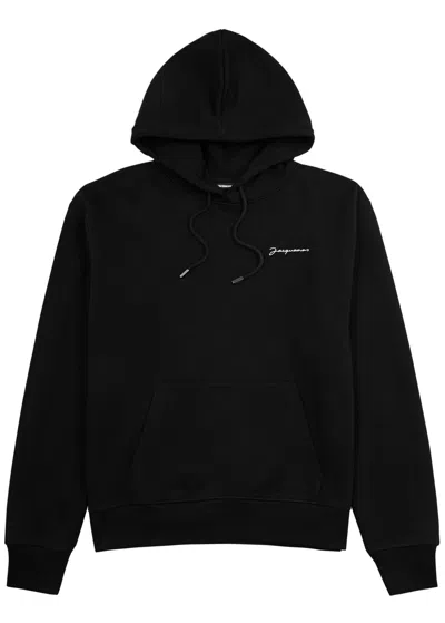 Jacquemus Le Sweatshirt Brode Hooded Cotton Sweatshirt In Black