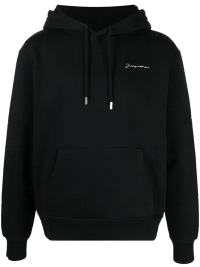 Jacquemus Le Sweatshirt Brode Hoodie In Black