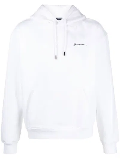 Jacquemus White Le Raphia 'le Sweatshirt Brodé' Hoodie