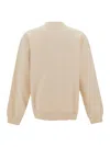 Jacquemus Le Sweatshirt Gros-grain Beige Sweatshirt With Logo Patch In Cotton Man In Neutral