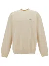 Jacquemus Men The Gros Grain Crewneck Sweatshirt With Logo Plaque In Neutral