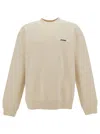 JACQUEMUS LE SWEATSHIRT GROS-GRAIN BEIGE SWEATSHIRT WITH LOGO PATCH IN COTTON MAN