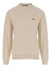 Jacquemus Men The Gros Grain Crewneck Sweatshirt With Logo Plaque