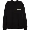 Jacquemus Black Hooded Sweatshirt With Minimalist Design In Black