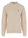 Jacquemus Men The Gros Grain Crewneck Sweatshirt With Logo Plaque In Neutral