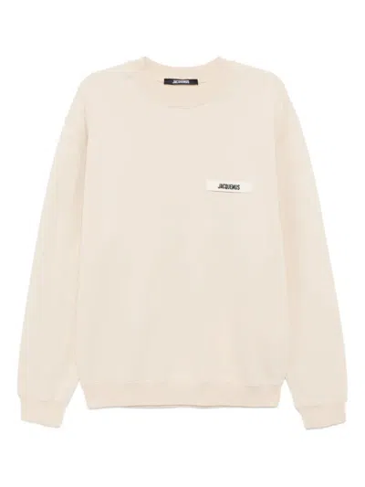 Jacquemus "le Sweatshirt Gros Grain" Round Neck Sweatshirt In Brown