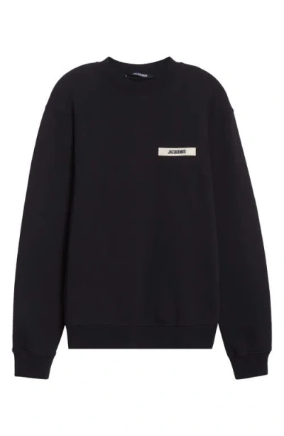 Jacquemus Le Sweatshirt Gros Grain Sweatshirt In Black