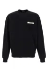 Jacquemus Mens Black Grosgrain-logo Long-sleeve Cotton T-shirt In Black