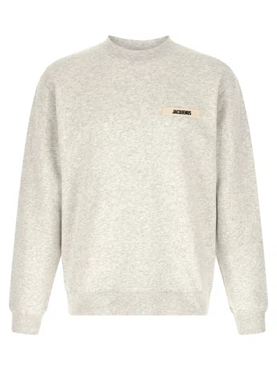 Jacquemus Grey Le Sweatshirt Gros Grain Sweatshirt In White