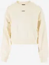 Jacquemus Ribbed Crewneck Top With Dropped Shoulders In Beige