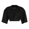 Jacquemus Caraco Cropped T-shirt In Black