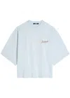 Jacquemus Le T-shirt Corto Logo-embroidered Cotton T-shirt In Blue