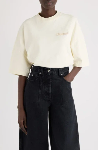 Jacquemus Le T-shirt Corto Logo Embroidered T-shirt In White