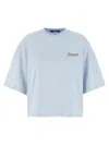 Jacquemus Blue Boxy Embroidered T-shirt In Blue