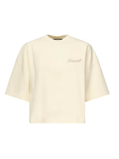 Jacquemus Le T-shirt Cropped T-shirt In Gray