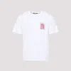 Jacquemus Classic Crew Neck T-shirt With Transparent Chest Pocket In Ir Ice Print White