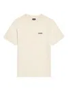 Jacquemus 'le T-shirt Gros Grain' Beige T-shirt With Logo Patch On The Front