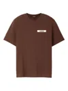 Jacquemus Gros Grain Cotton Crew-neck T-shirt In Brown