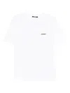 Jacquemus 'le T-shirt Gros Grain' White T-shirt With Logo Patch On The Front In White