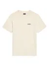 Jacquemus 'le T-shirt Gros Grain' Beige T-shirt With Logo Patch On The Front