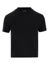 Jacquemus Black Fitted T-shirt With Logo Patch In Stretch Cotton Woman