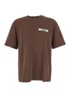 Jacquemus Le T-shirt Gros Grain Brown T-shirt With Logo Patch On The Front In Cotton Man In Brown