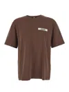 Jacquemus Le T-shirt Gros Grain Brown T-shirt With Logo Patch On The Front In Cotton Man