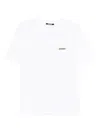 Jacquemus 'le T-shirt Gros Grain' White T-shirt With Logo Patch On The Front